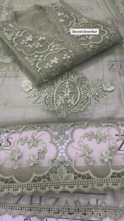 Olive Mint Green Noor 2pc