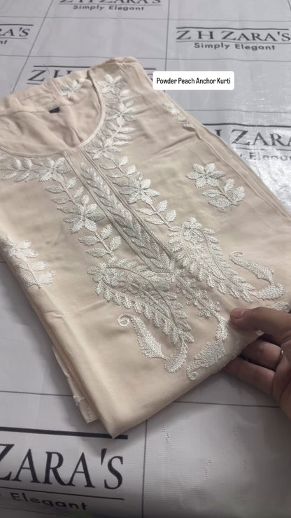 Powder Peach Anchor Kurti