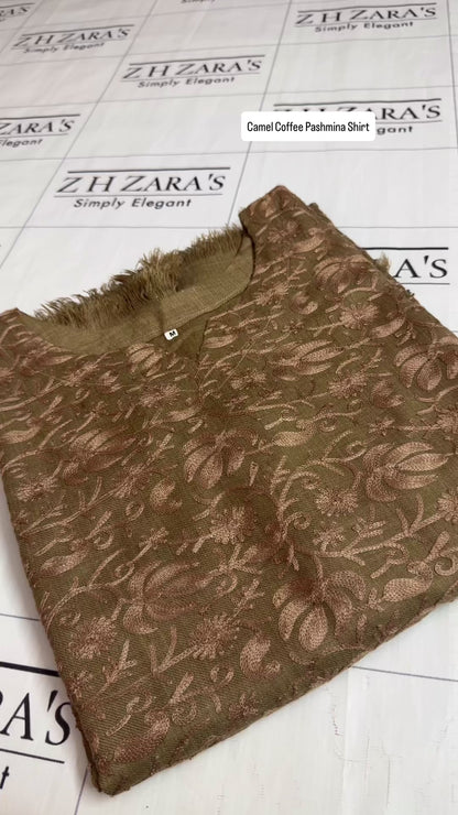 Camel Coffee Pashmina Kaftan Shirt