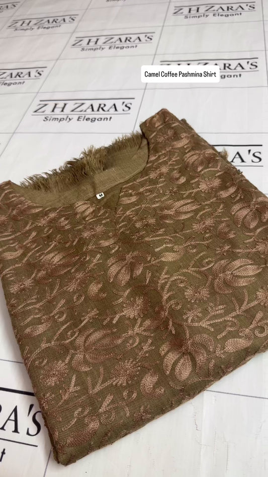Camel Coffee Pashmina Kaftan Shirt