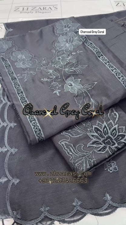 Charcoal Grey Coral 3pc