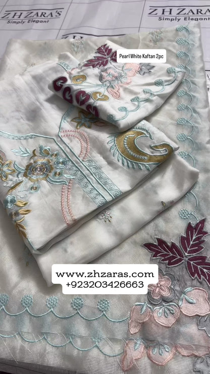 Pearl White Kaftan 2pc