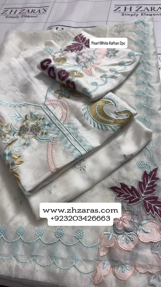 Pearl White Kaftan 2pc