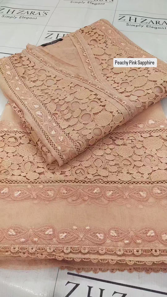 Peachy Pink Sapphire 2pc
