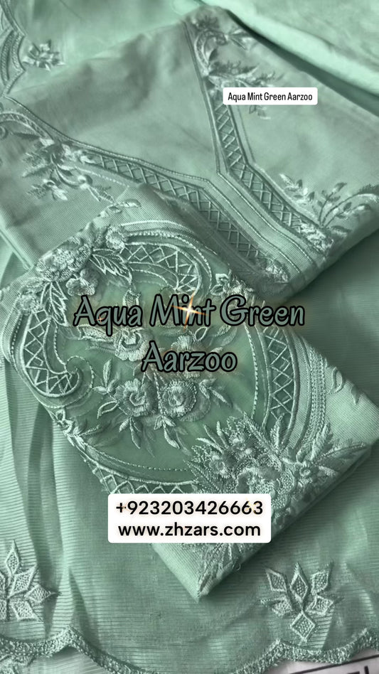 Aqua Mint Green Aarzoo 3pc