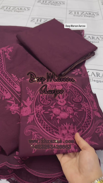 Deep Maroon Aarzoo 3pc