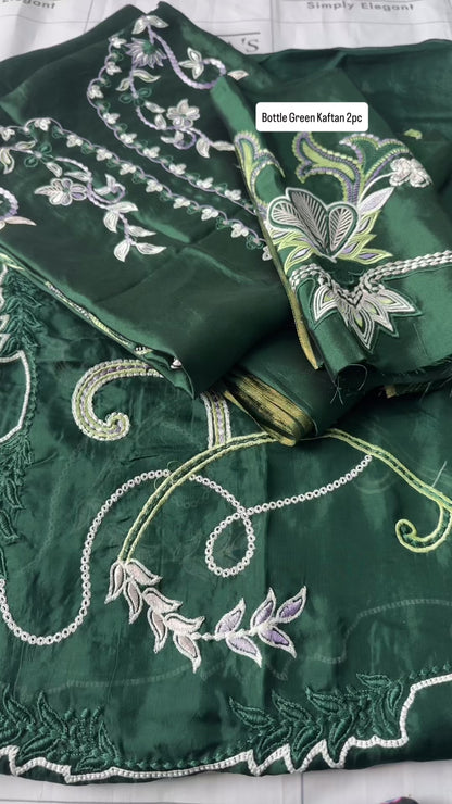 Bottle Green Kaftan 2pc