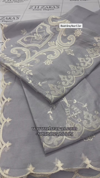 Bluish Grey Noor E Zar 3pc