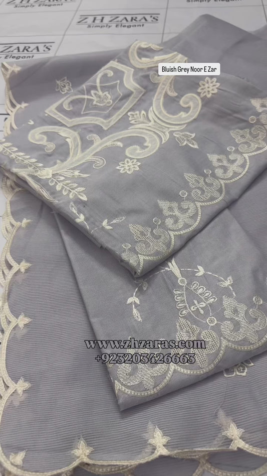 Bluish Grey Noor E Zar 3pc