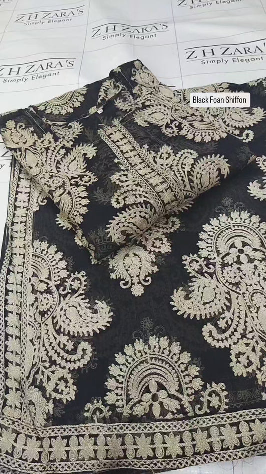 Black Foan Stitched 2pc