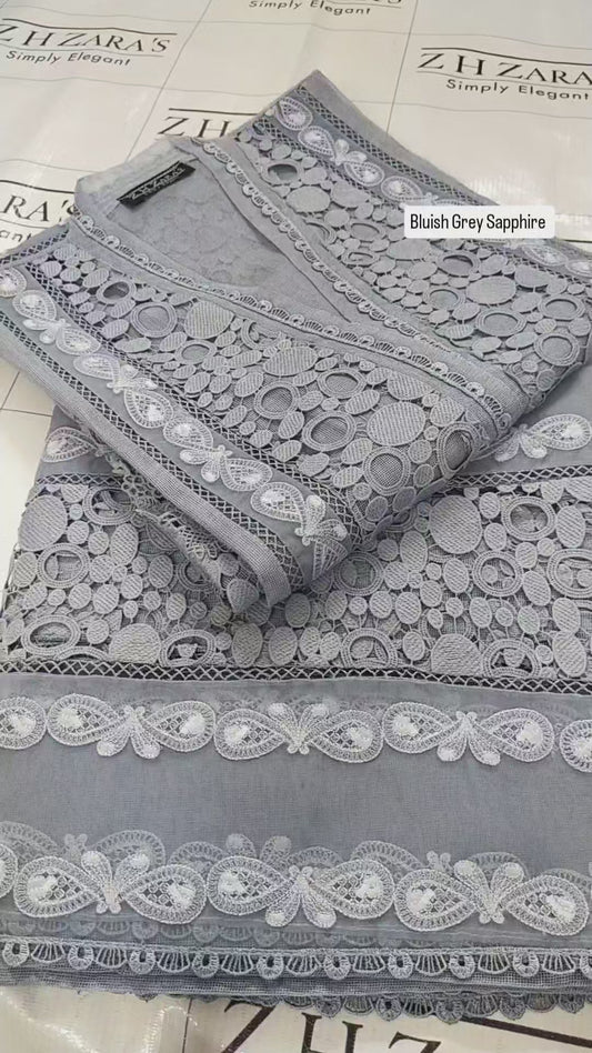 Bluish Gray Sapphire 2pc