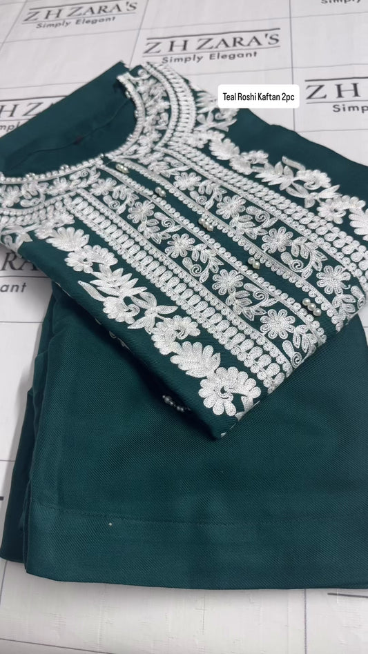 Teal Roshi Kaftan 2pc