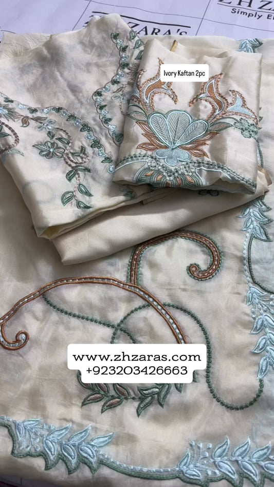 Ivory Kaftan 2pc