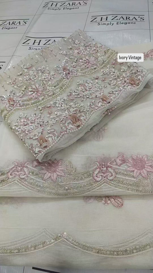 Vintage Ivory Hand Embellished