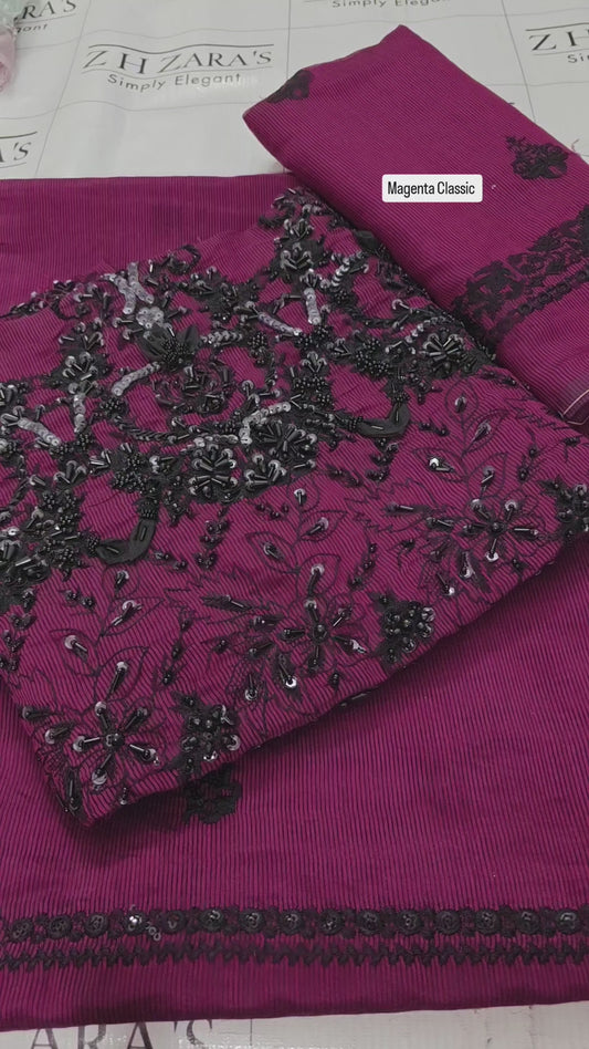 Classic Magenta Hand Embellished