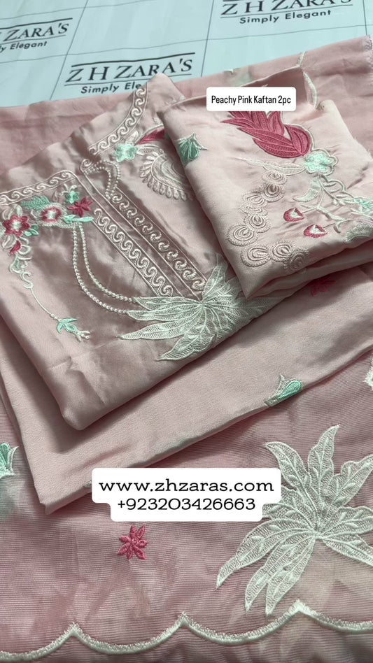 Peachy Pink Kaftan 2pc