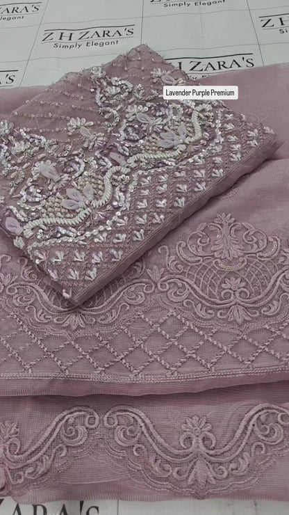 Premium Lavender Hand Embellished