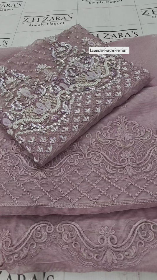 Premium Lavender Hand Embellished