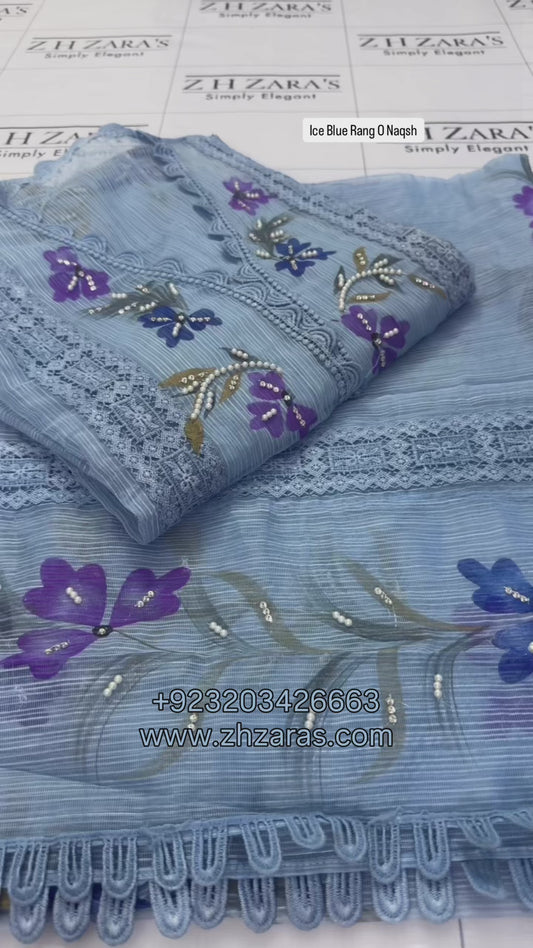 Ice Blue Rang O Naqsh 2pc