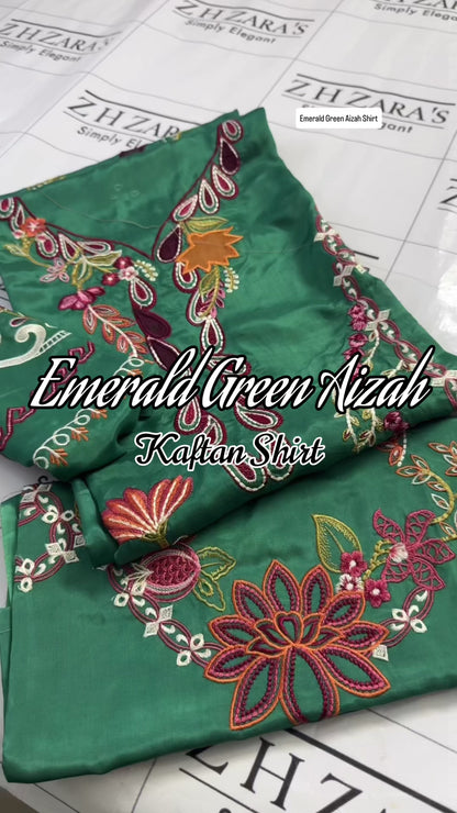 Emerald Green Aizah Kaftan Shirt