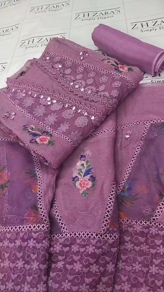 Onion Pink Digital Embroidery 3pc