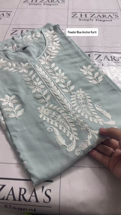 Powder Blue Anchor Kurti