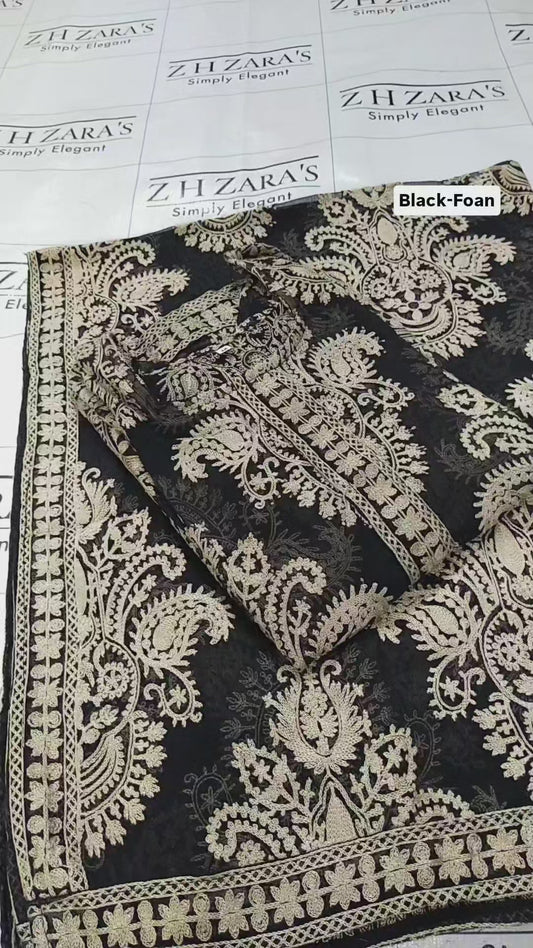 Black Foan Stitched 2pc