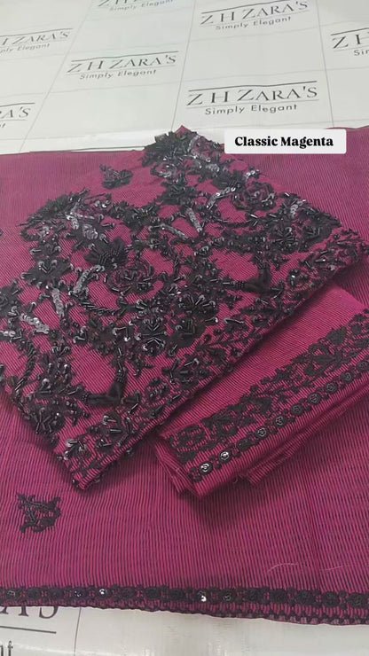 Classic Magenta Hand Embellished