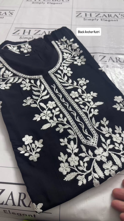 Black Anchor Kurti