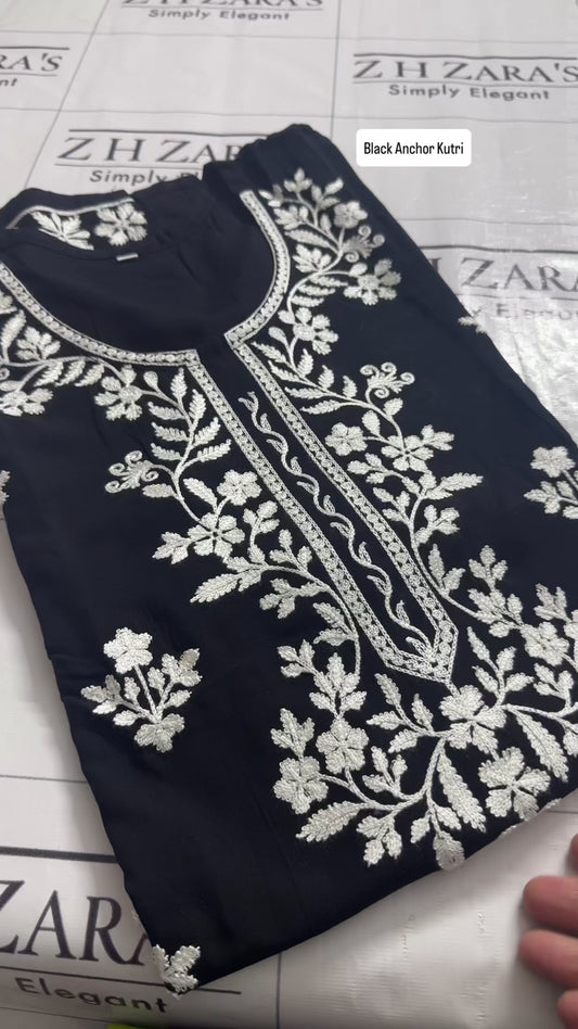 Black Anchor Kurti