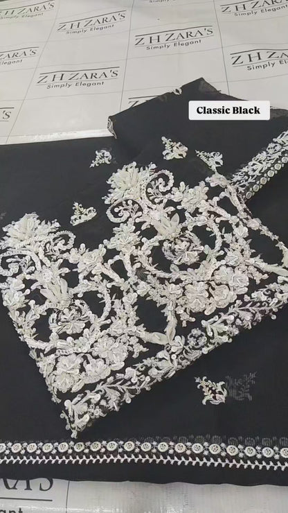 Classic Black Hand Embellished