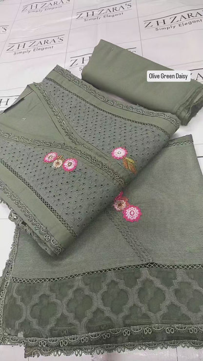 Olive Green Daisy 3pc