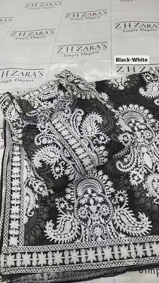 Black White Stitched 2pc