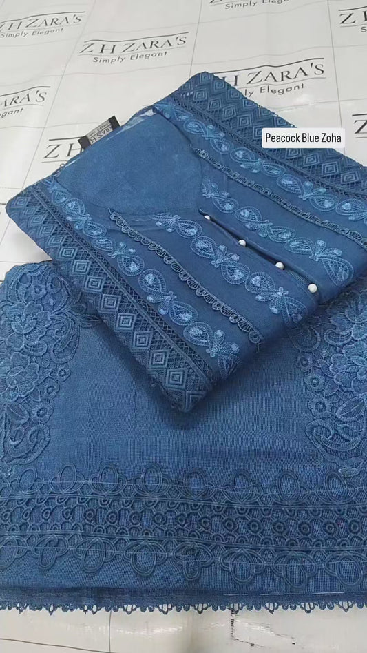 Peacock Blue Zoha 2pc