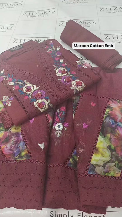Luxury Maroon 3pc