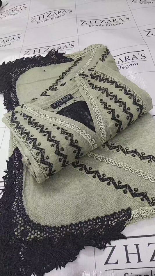 Olive Green Wavy 2pc