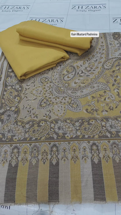 Kairi Mustard Kani Pashmina 3pc
