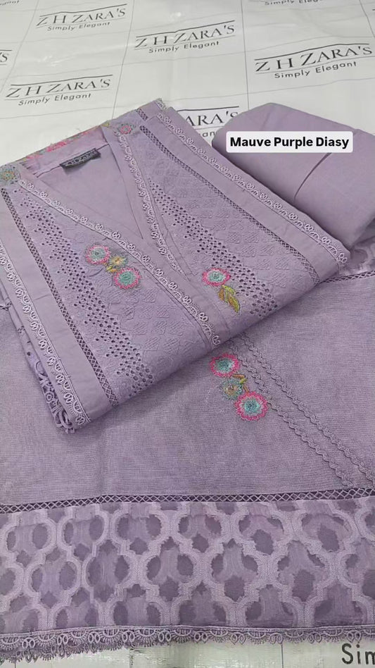 Mauve Purple Daisy 3pc