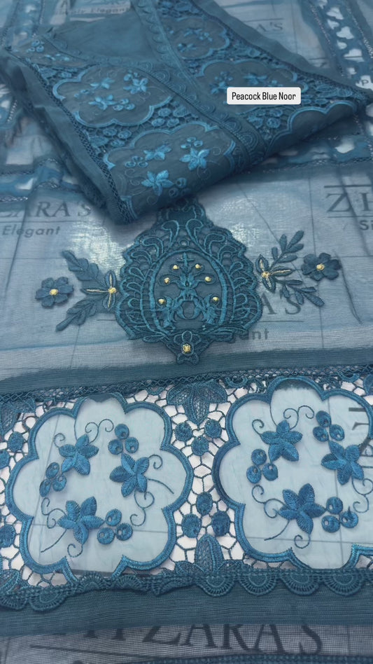 Peacock Blue Noor 2pc