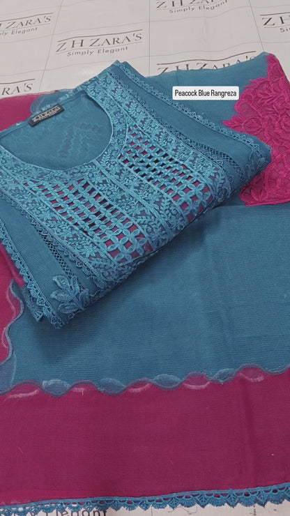 Peacock Blue Rangreza 2pc