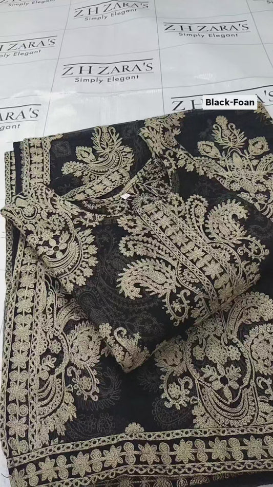 Black Foan Stitched 2pc