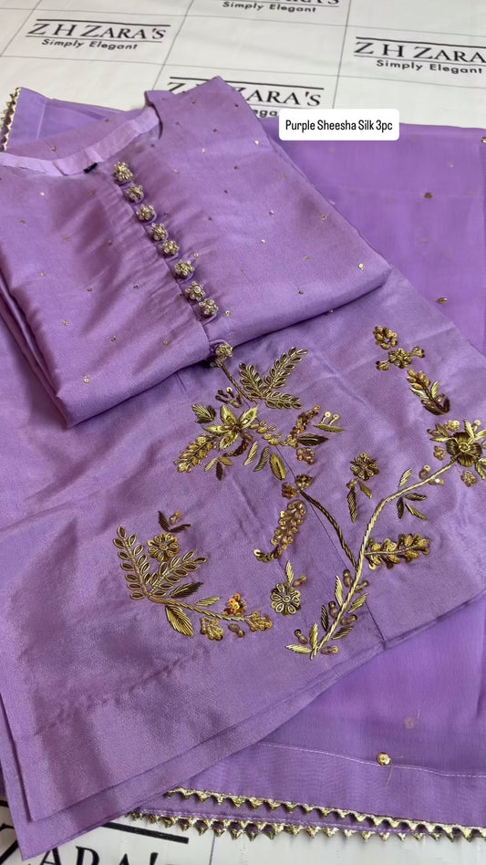 Purple Sheesha Silk 3pc