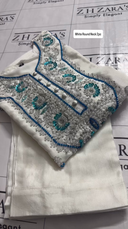 Pearl White Round Neck 2pc