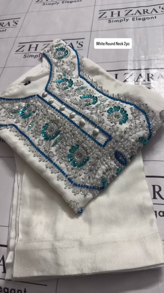 Pearl White Round Neck 2pc