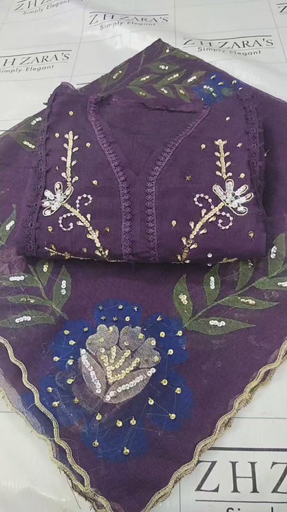 Brinjal Purple Brush & Beads 2pc