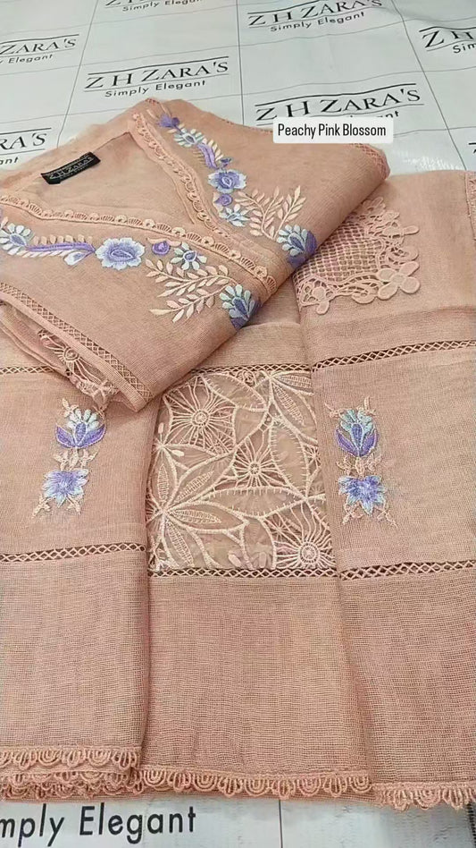 Peachy Pink Blossom 2pc