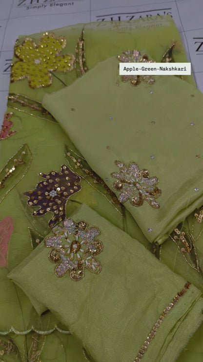 Apple Green Nakshkari 3pc
