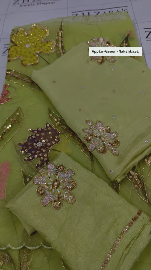 Apple Green Nakshkari 3pc