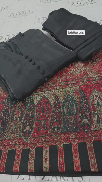 Zenia Black Moon Light Shawl & 3pc