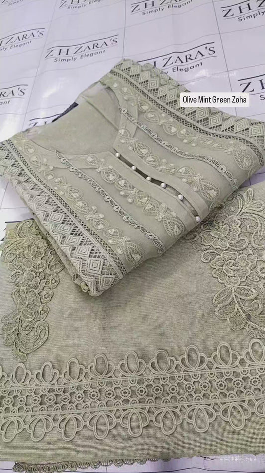Olive Mint Green Zoha 2pc